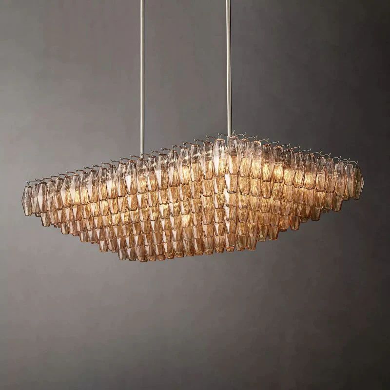 Chivaro Tiered Rectangular Chandelier 54"