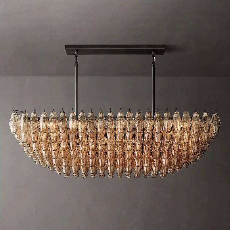 Chivaro Tiered Rectangular Chandelier 54"