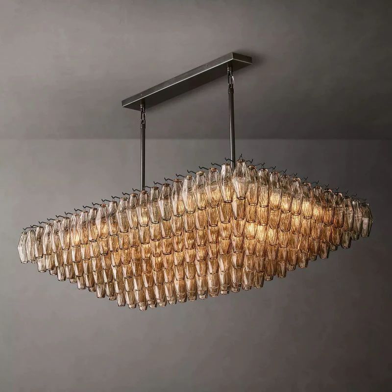 Chivaro Tiered Rectangular Chandelier 54"