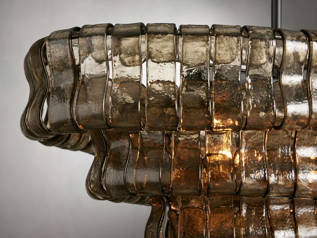Ghiaccio Glass Oval Chandelier
