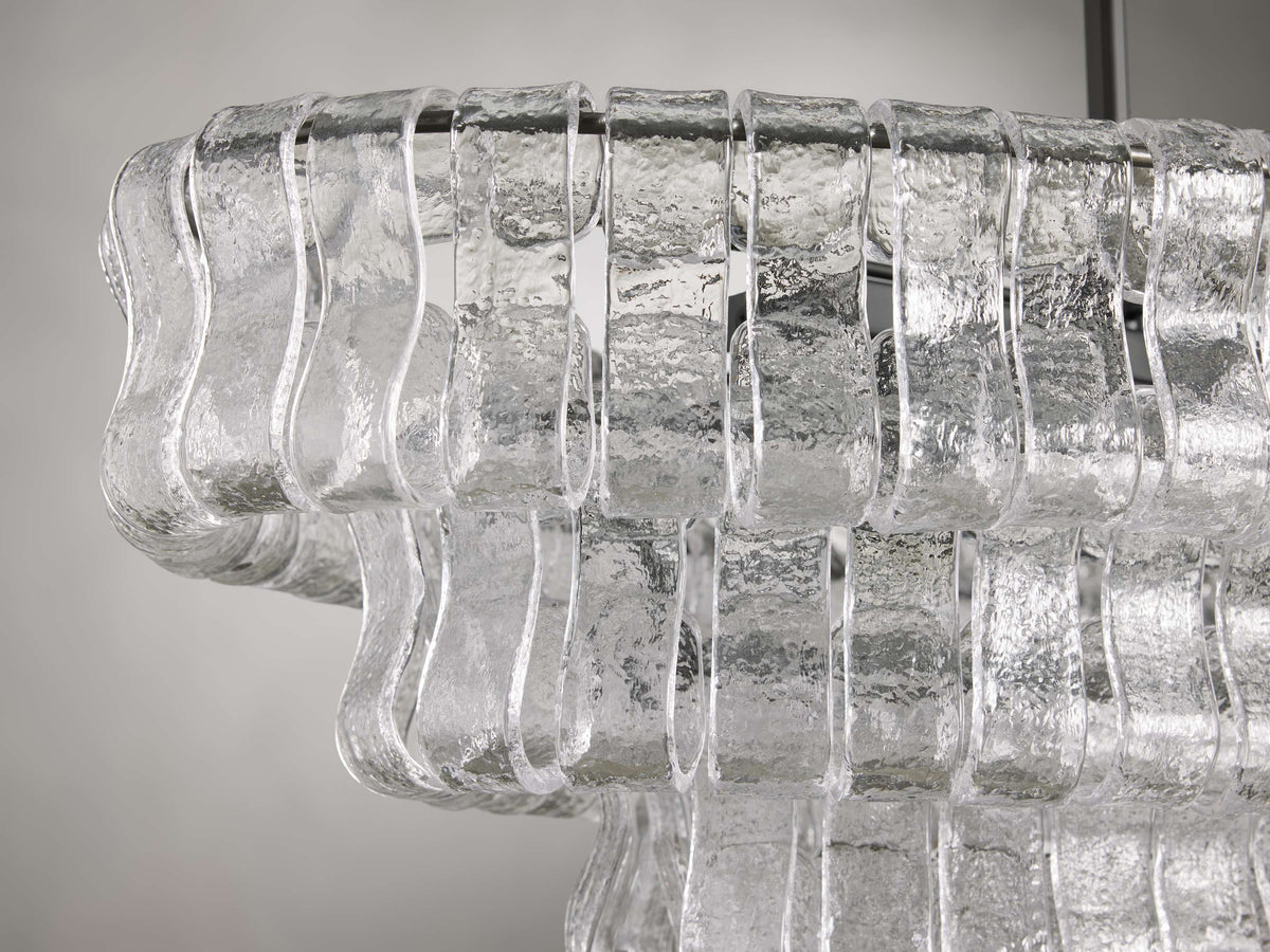 Ghiaccio Glass Oval Chandelier