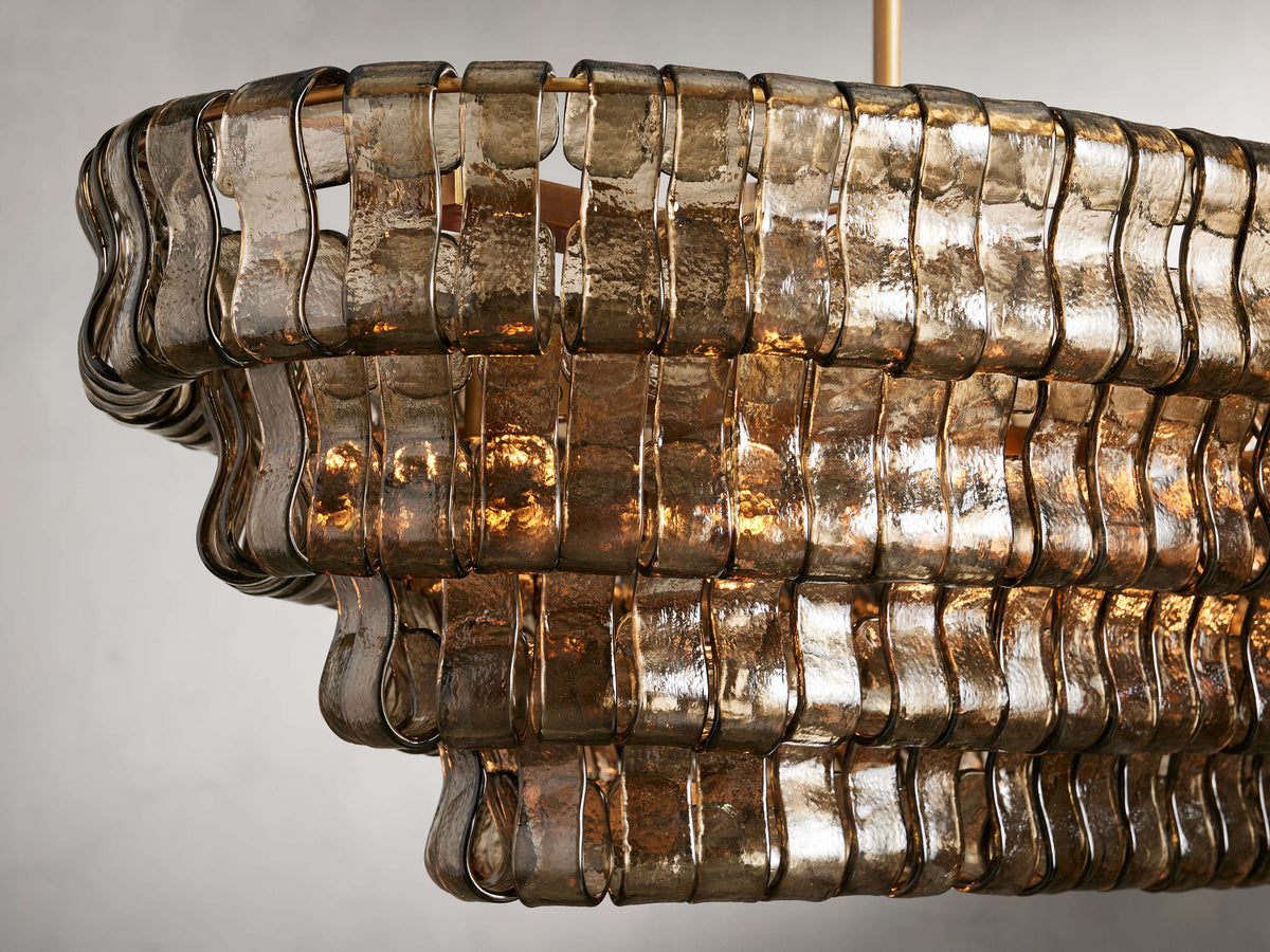 Ghiaccio Glass Oval Chandelier