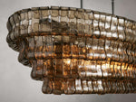 Ghiaccio Glass Oval Chandelier