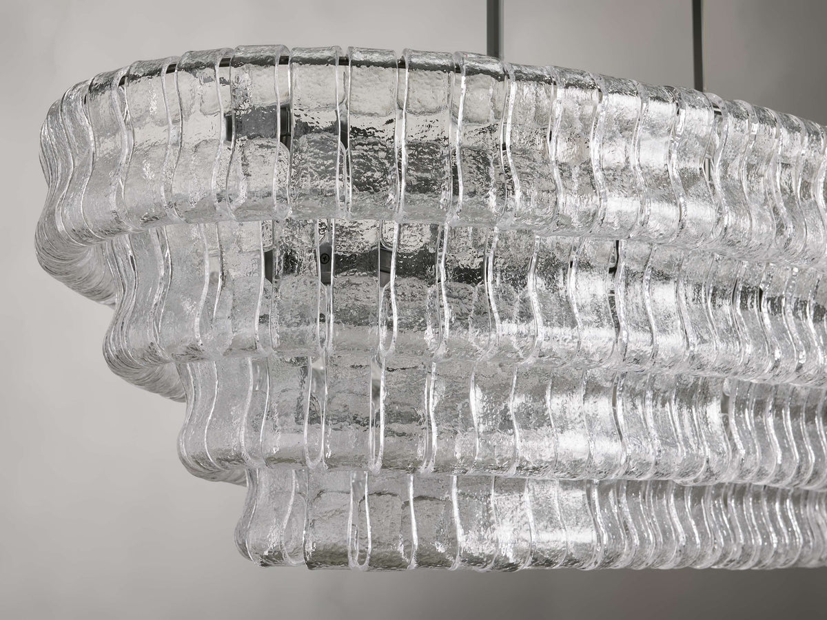 Ghiaccio Glass Oval Chandelier