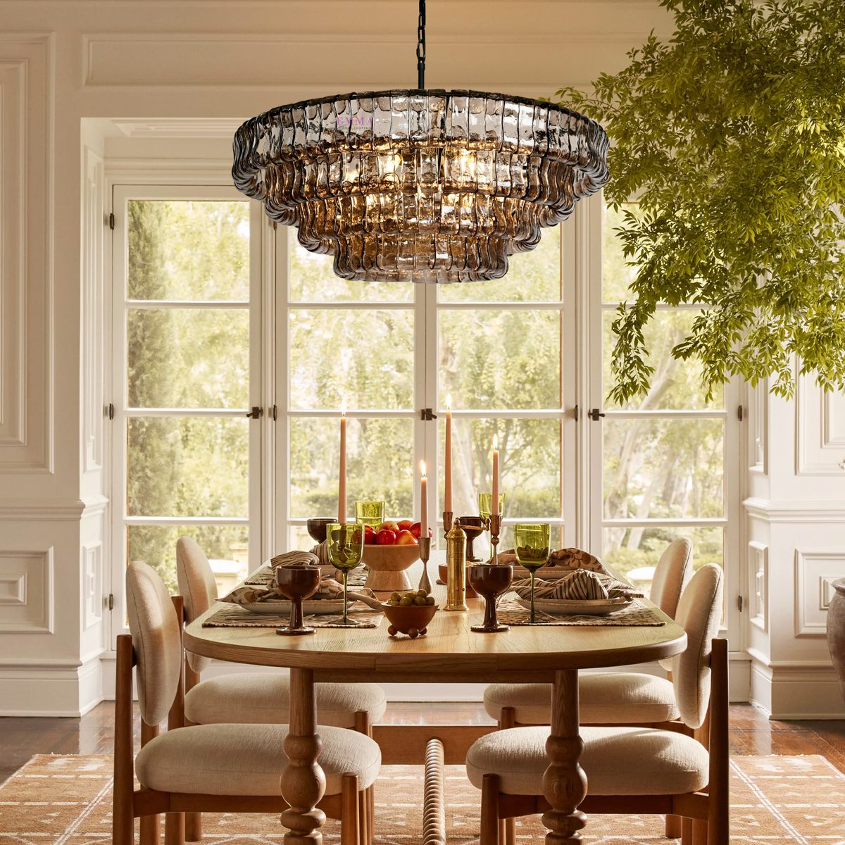 Ghiaccio Glass Round Chandelier