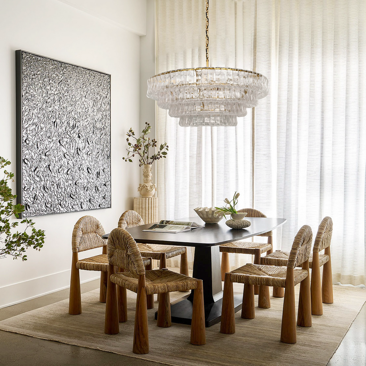 Ghiaccio Glass Round Chandelier
