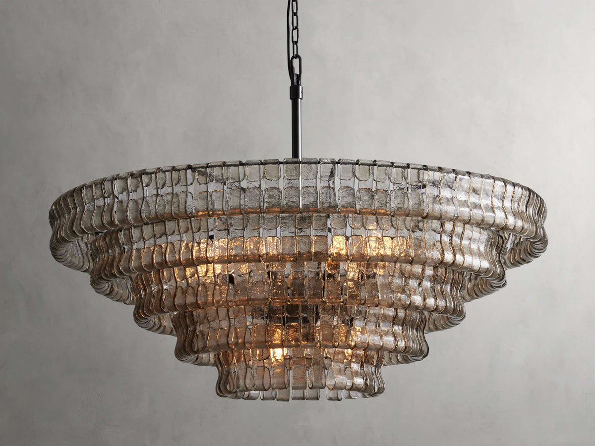 Ghiaccio Glass Round Chandelier