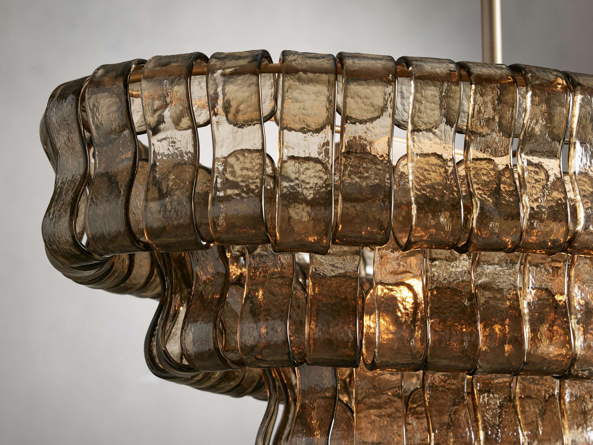 Ghiaccio Glass Oval Chandelier