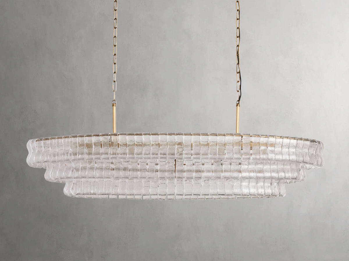 Ghiaccio Glass Oval Chandelier