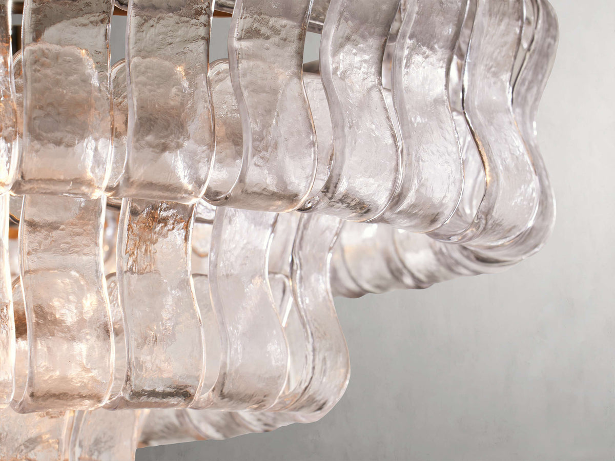 Ghiaccio Glass Oval Chandelier