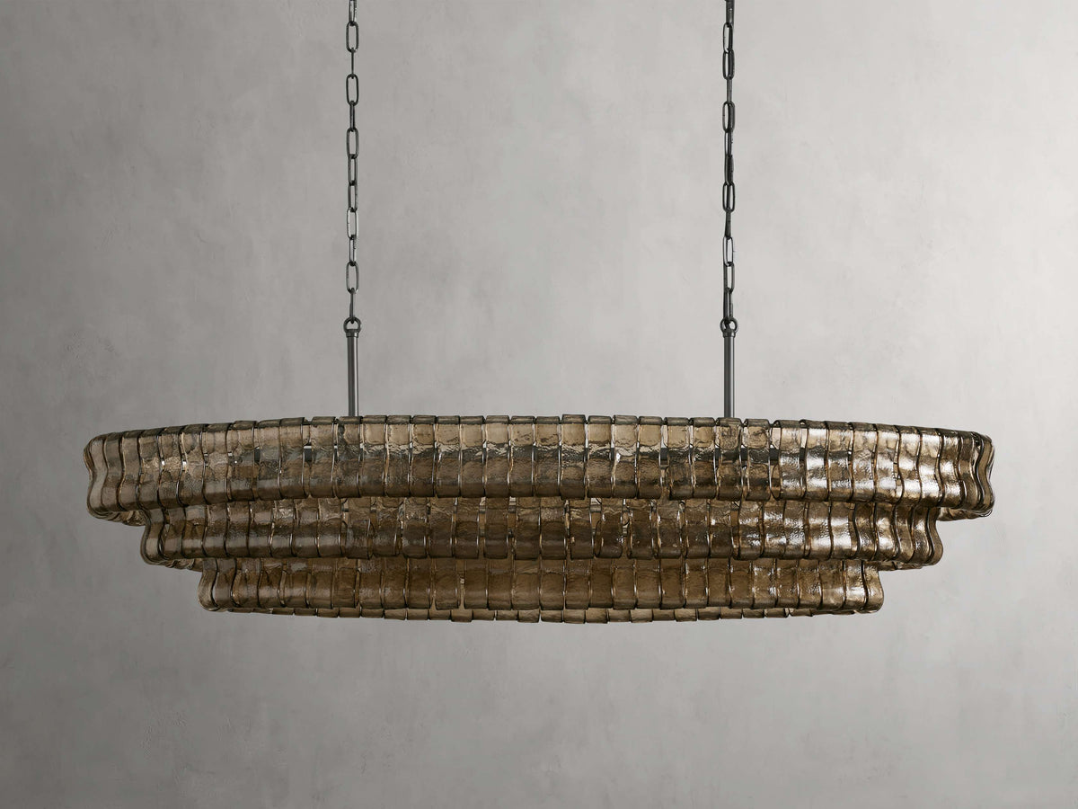 Ghiaccio Glass Oval Chandelier