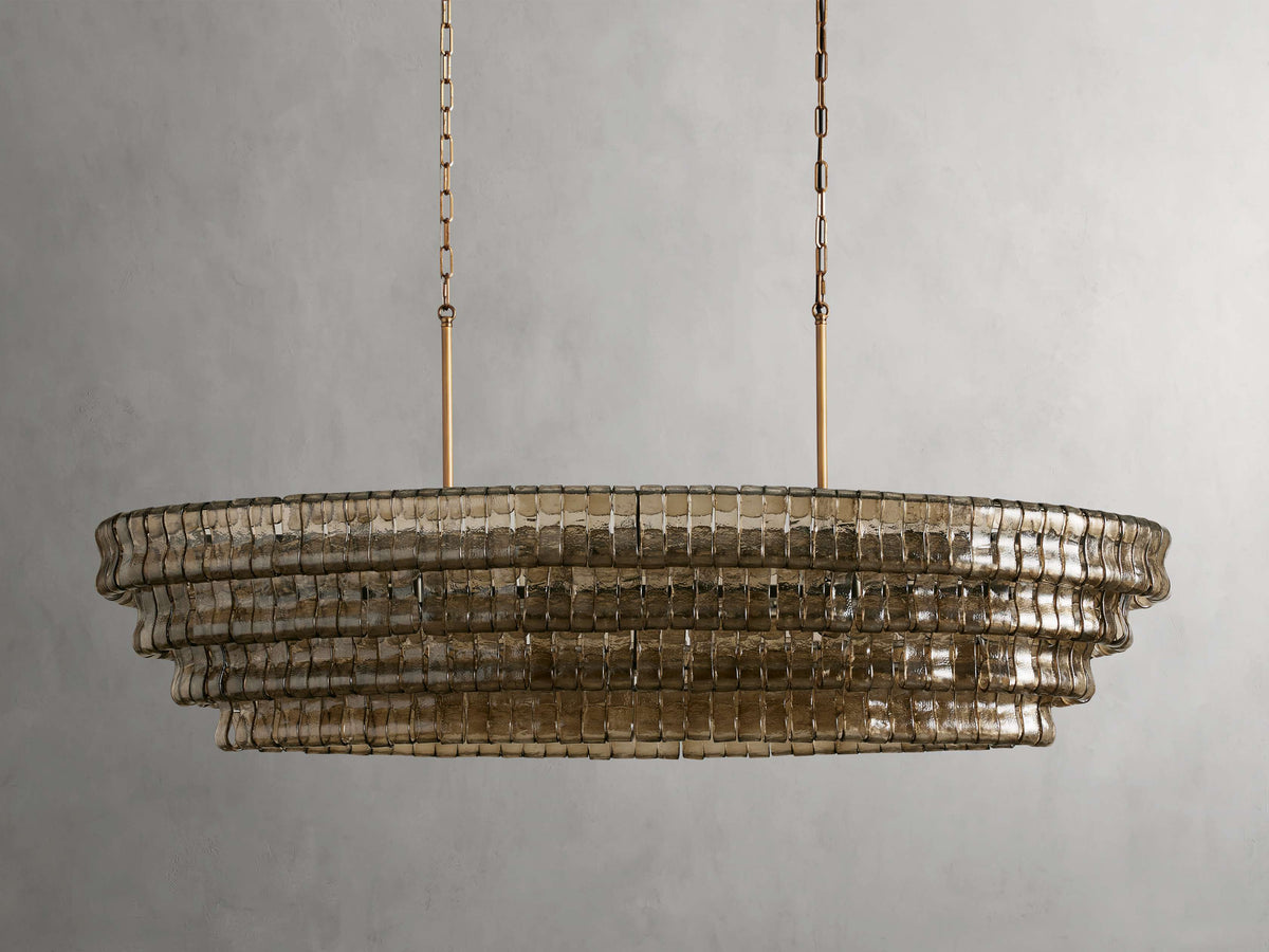 Ghiaccio Glass Oval Chandelier