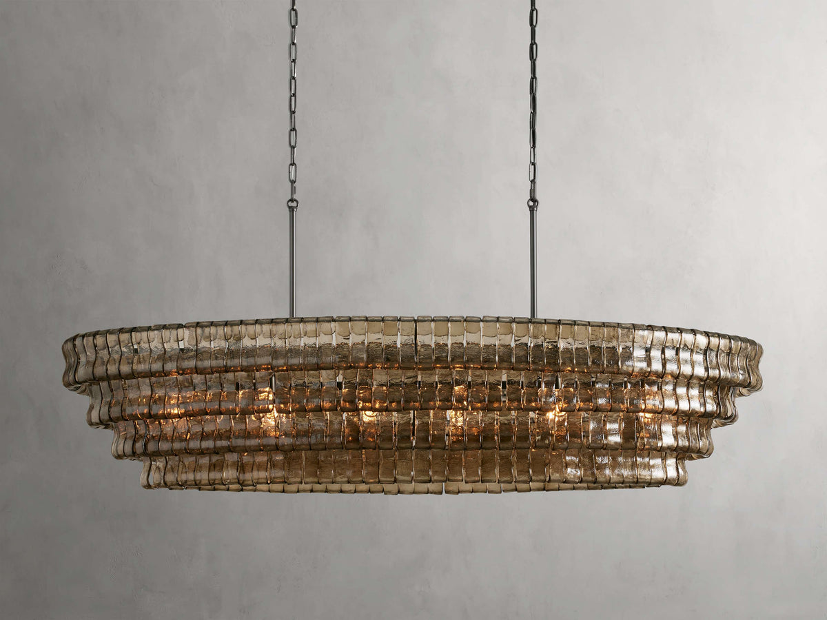 Ghiaccio Glass Oval Chandelier