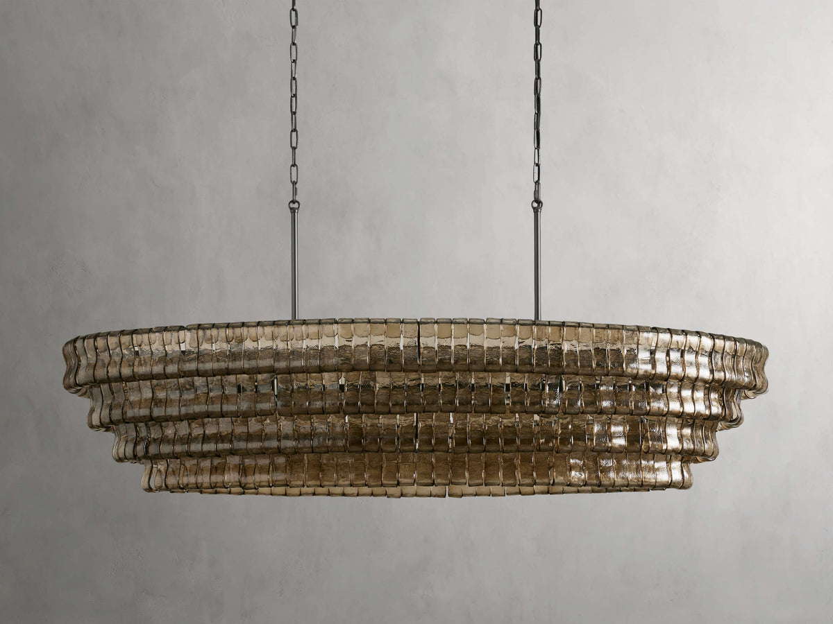 Ghiaccio Glass Oval Chandelier