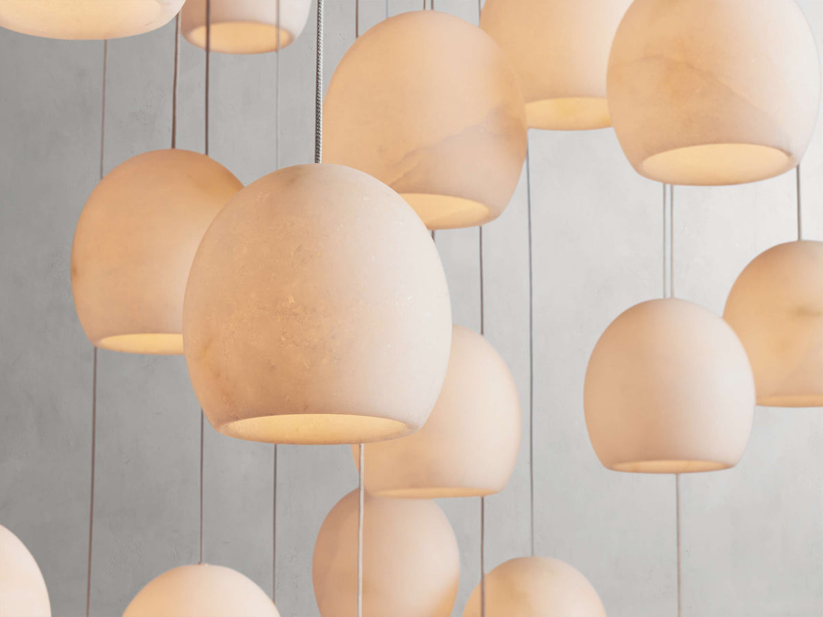 Arica Alabaster Round Chandelier