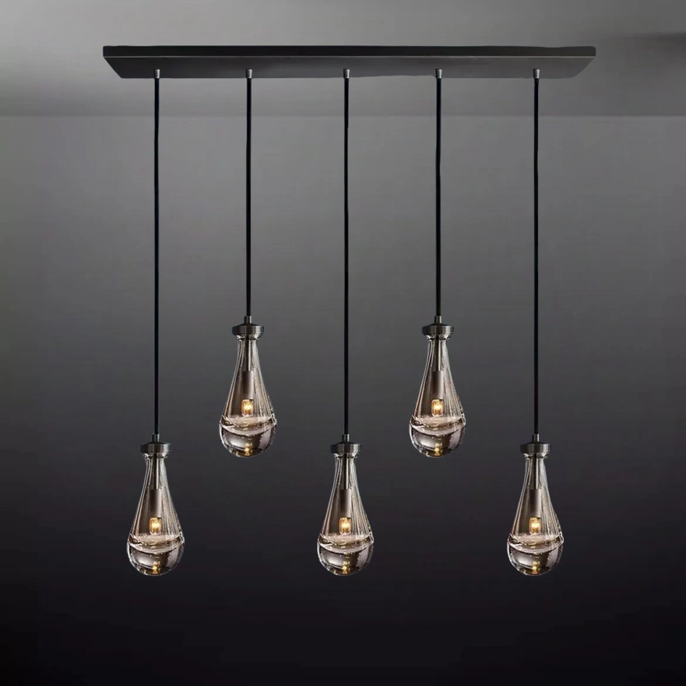 Raindrop Rectangular Chandelier 36"