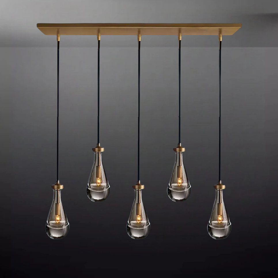 Raindrop Rectangular Chandelier 36"