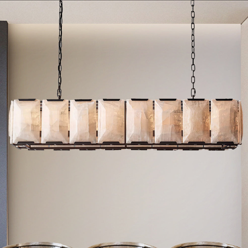 Harluxe Calcite Rectangle Chandelier 54"