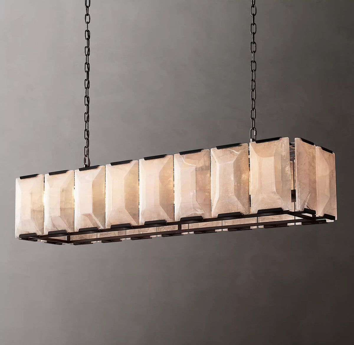 Harluxe Calcite Rectangle Chandelier 54"