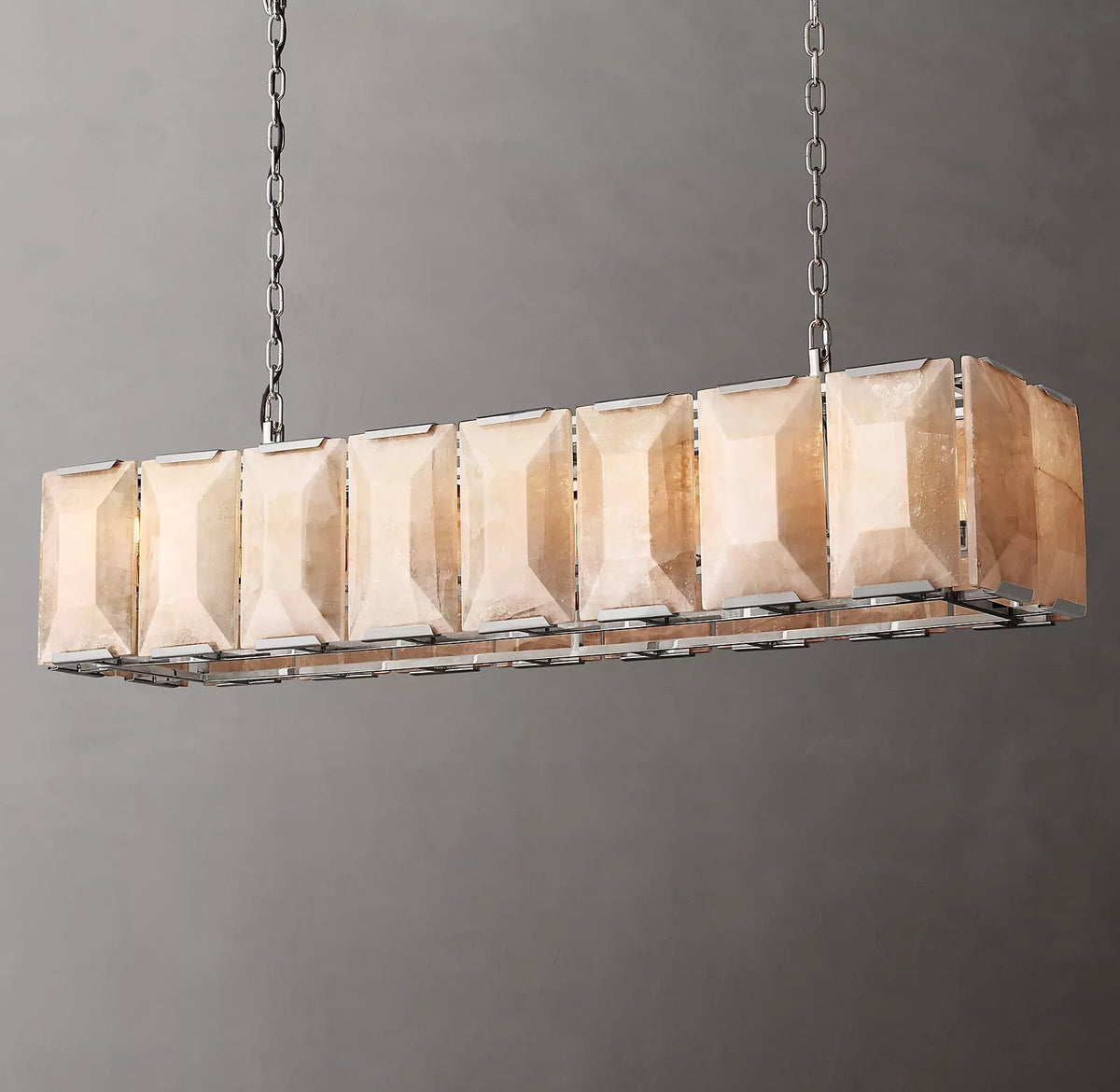 Harluxe Calcite Rectangle Chandelier 54"