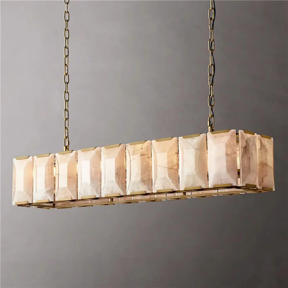 Harluxe Calcite Rectangle Chandelier 54"
