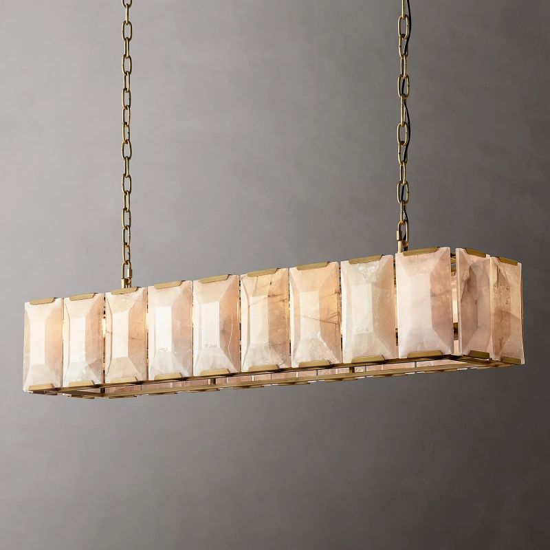 Harluxe Calcite Rectangle Chandelier 62"