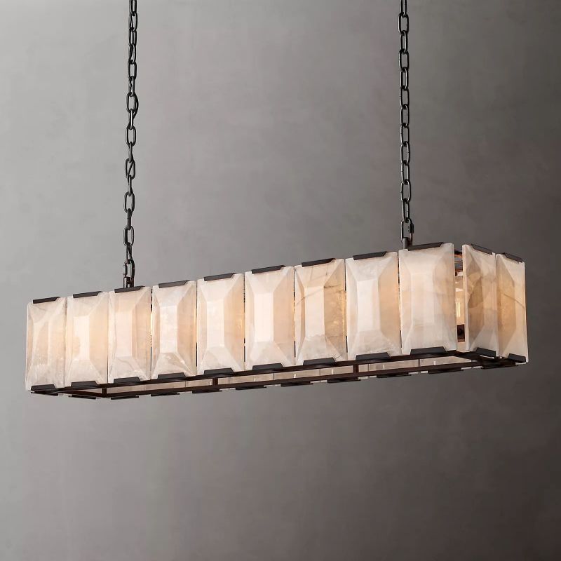 Harluxe Calcite Rectangle Chandelier 62"