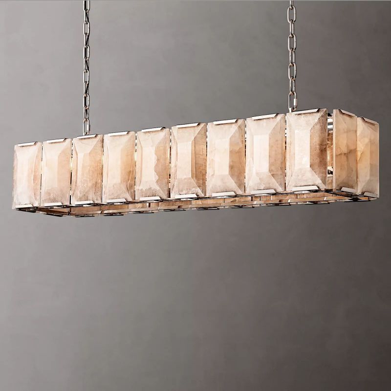 Harluxe Calcite Rectangle Chandelier 62"