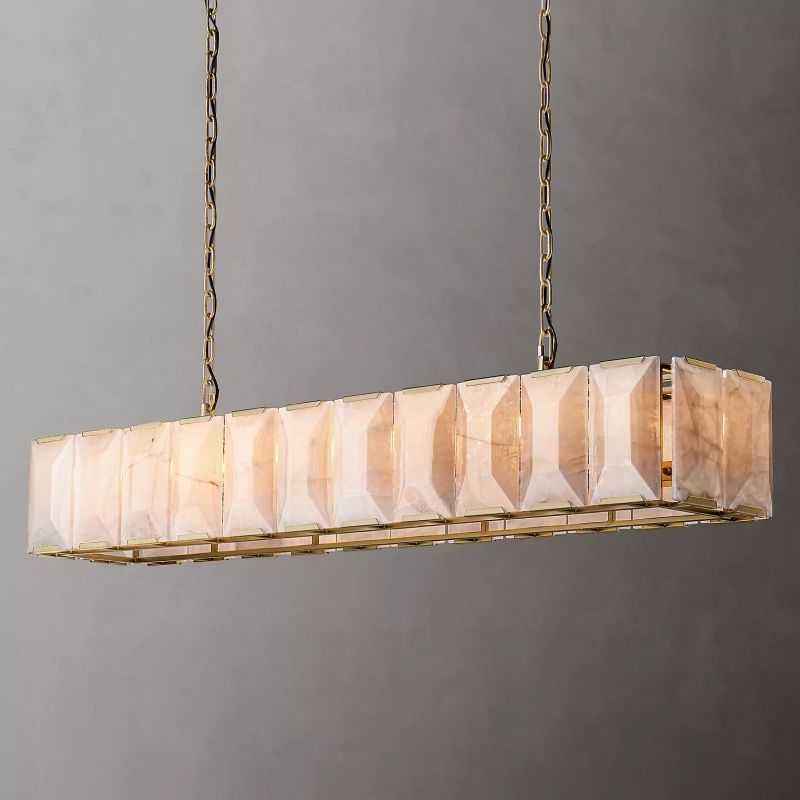 Harluxe Calcite Rectangle Chandelier 74"