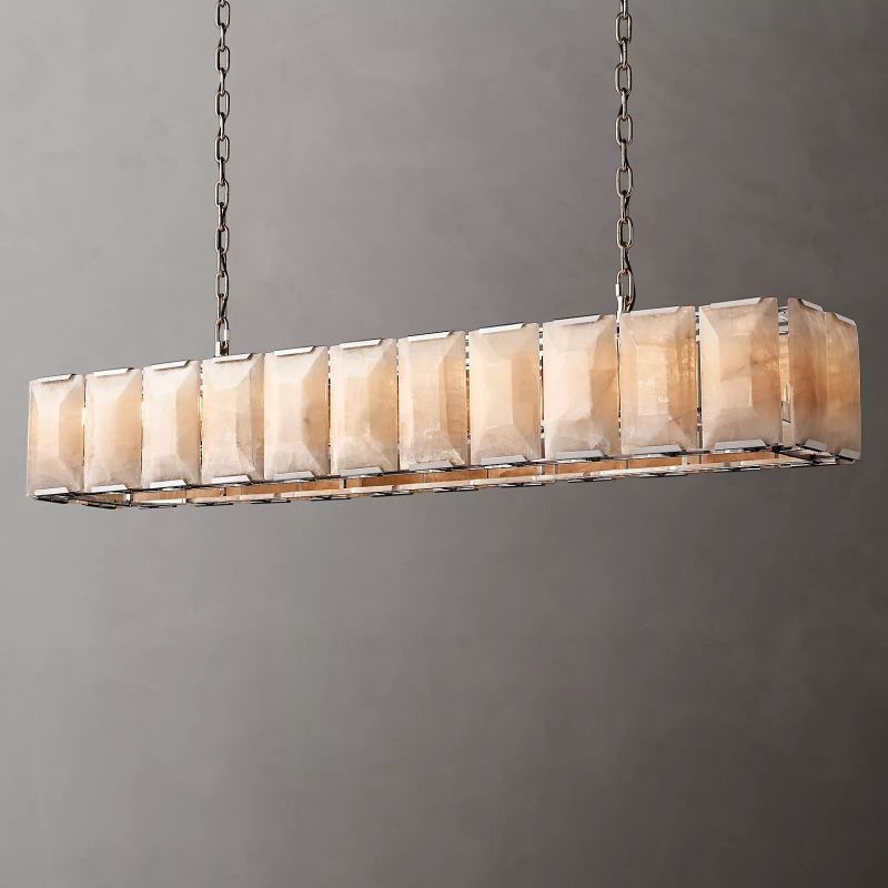 Harluxe Calcite Rectangle Chandelier 74"