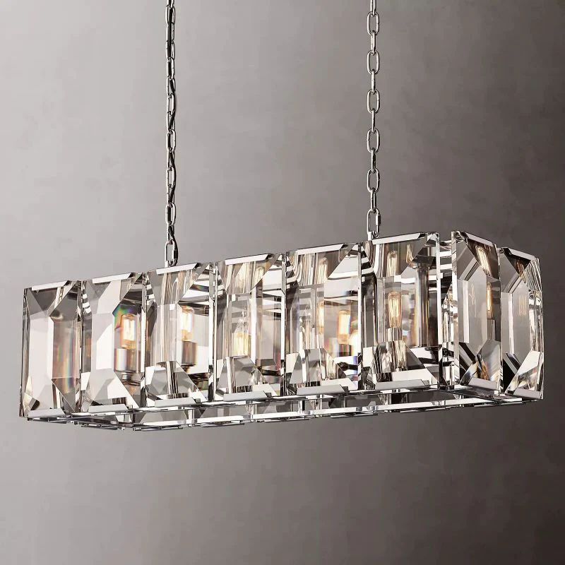 Harluxe Crystal Rectangle Chandelier 42"