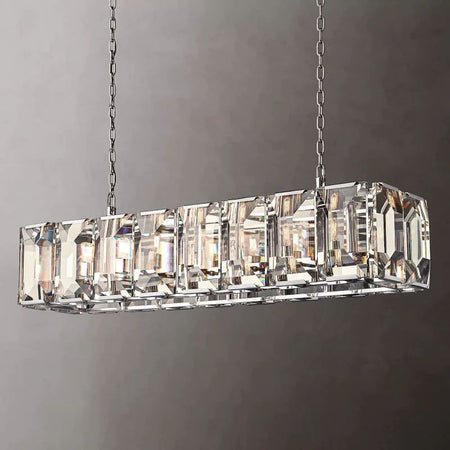 Harluxe Crystal Rectangle Chandelier 54"