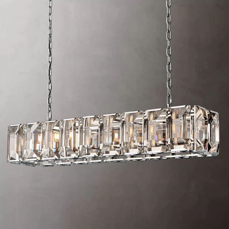 Harluxe Crystal Rectangle Chandelier 62"