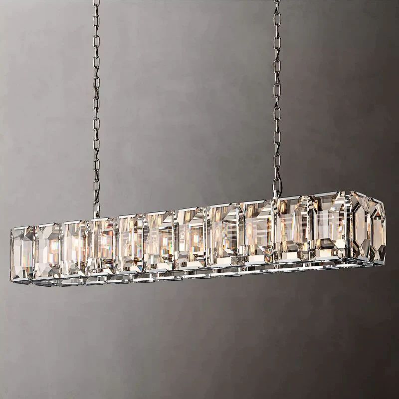 Harluxe Crystal Rectangle Chandelier 74"
