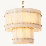 Sanrico Alabaster Tiered Round Chandelier 22"