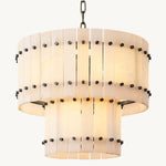 Sanrico Alabaster Tiered Round Chandelier 22"