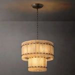 Sanrico Alabaster Tiered Round Chandelier 22"