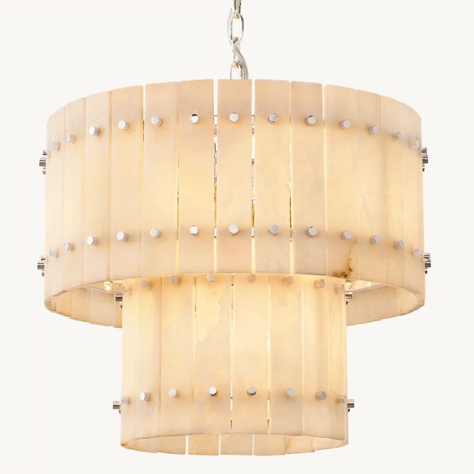 Sanrico Alabaster Tiered Round Chandelier 22"