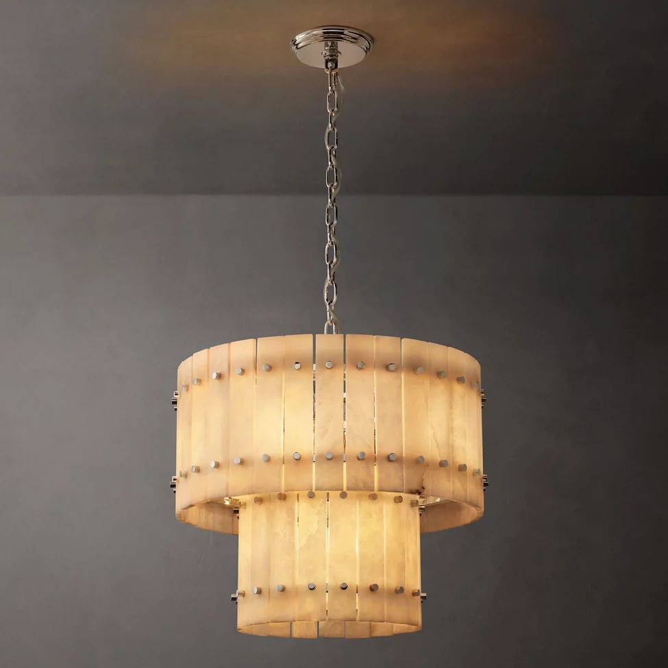 Sanrico Alabaster Tiered Round Chandelier 22"