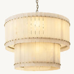 Sanrico Alabaster Tiered Round Chandelier 37"