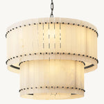 Sanrico Alabaster Tiered Round Chandelier 37"