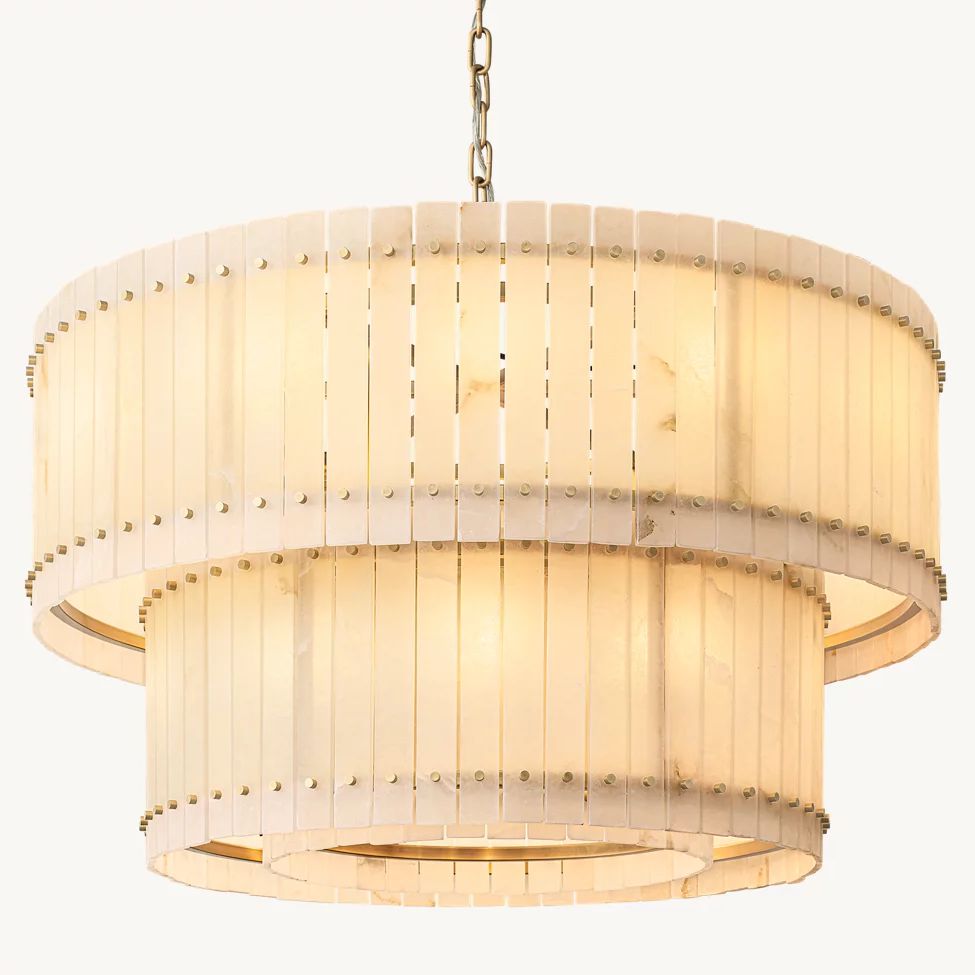 Sanrico Alabaster Tiered Round Chandelier 48"