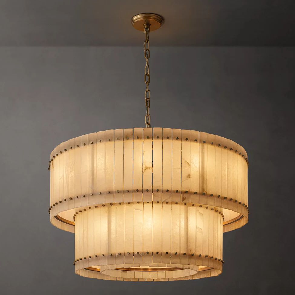 Sanrico Alabaster Tiered Round Chandelier 48"