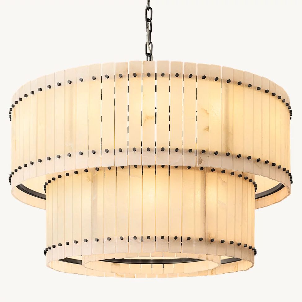 Sanrico Alabaster Tiered Round Chandelier 48"