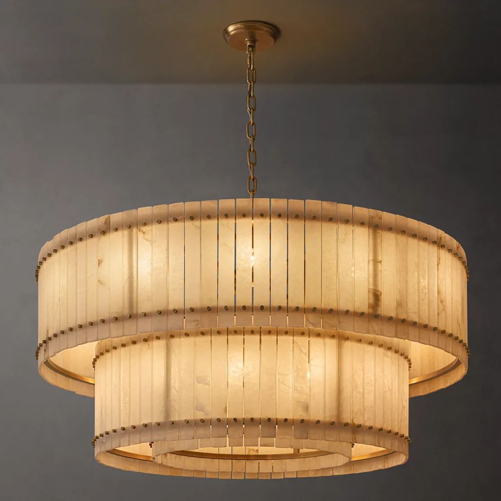 Sanrico Alabaster Tiered Round Chandelier 60"