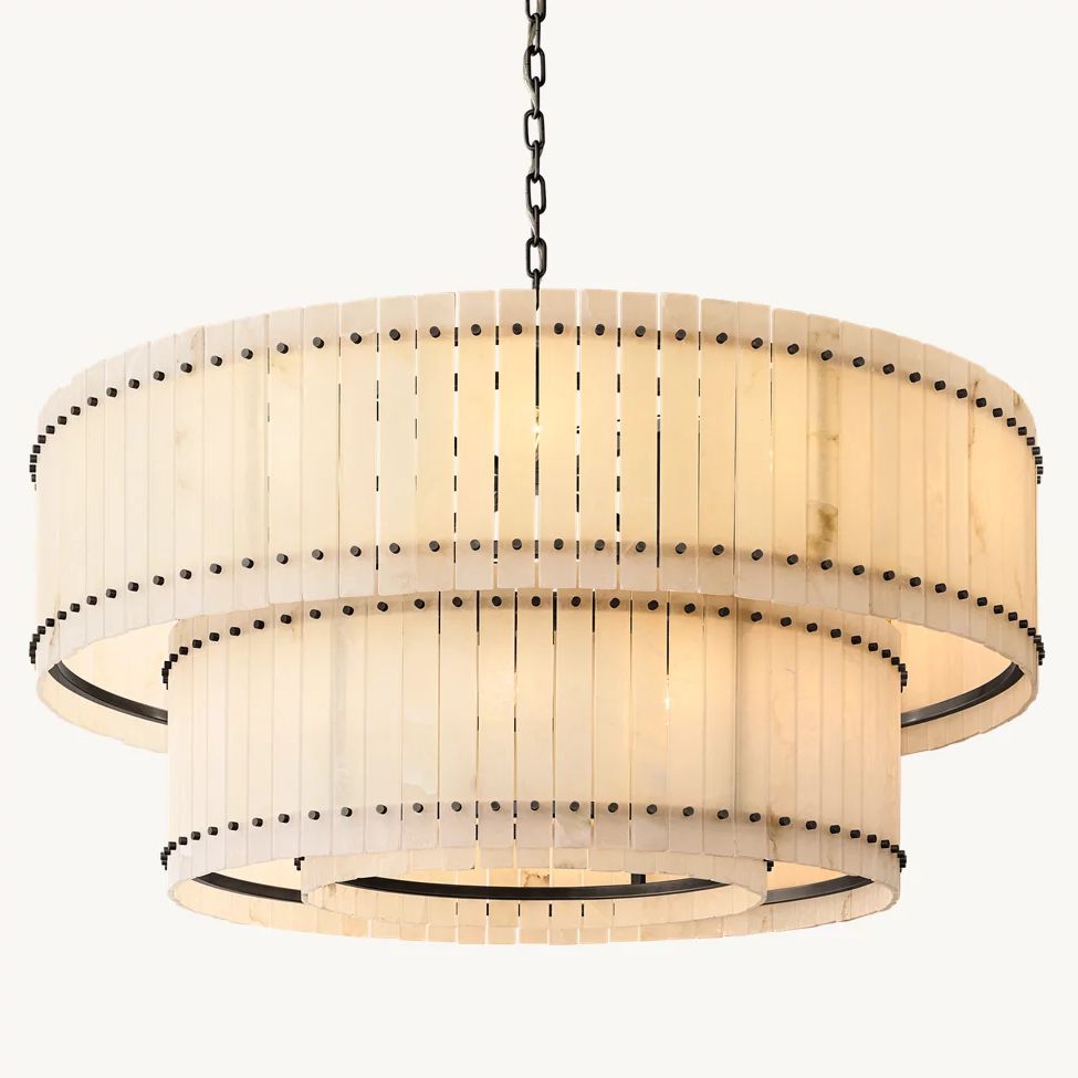 Sanrico Alabaster Tiered Round Chandelier 60"
