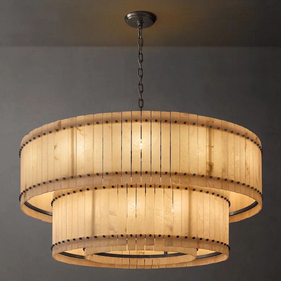 Sanrico Alabaster Tiered Round Chandelier 60"