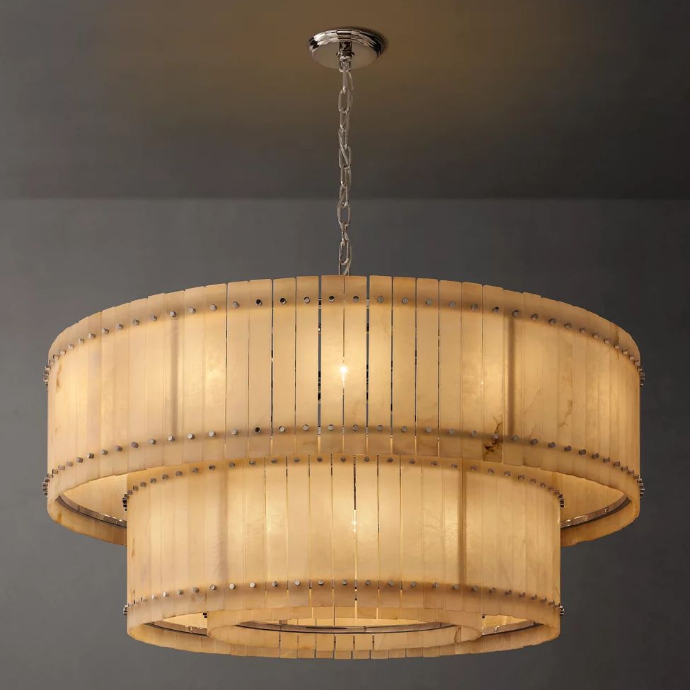 Sanrico Alabaster Tiered Round Chandelier 60"