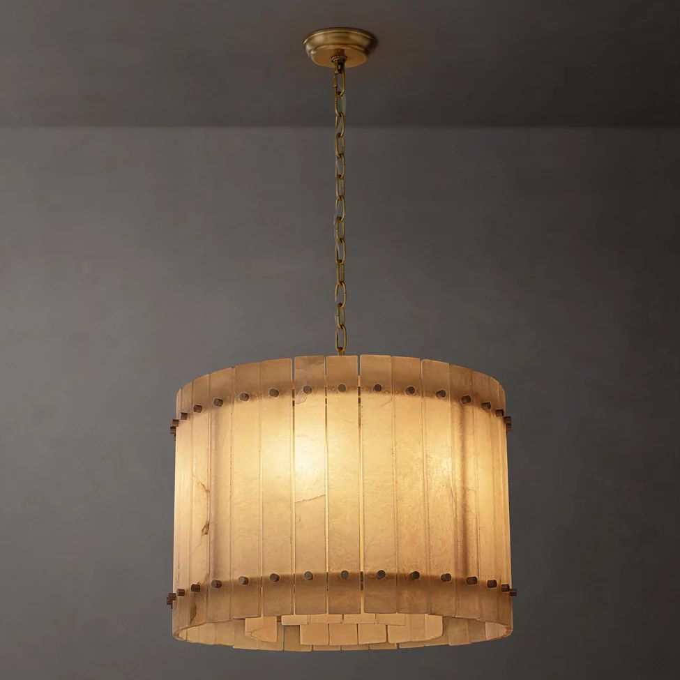 Sanrico Alabaster Round Chandelier 22"
