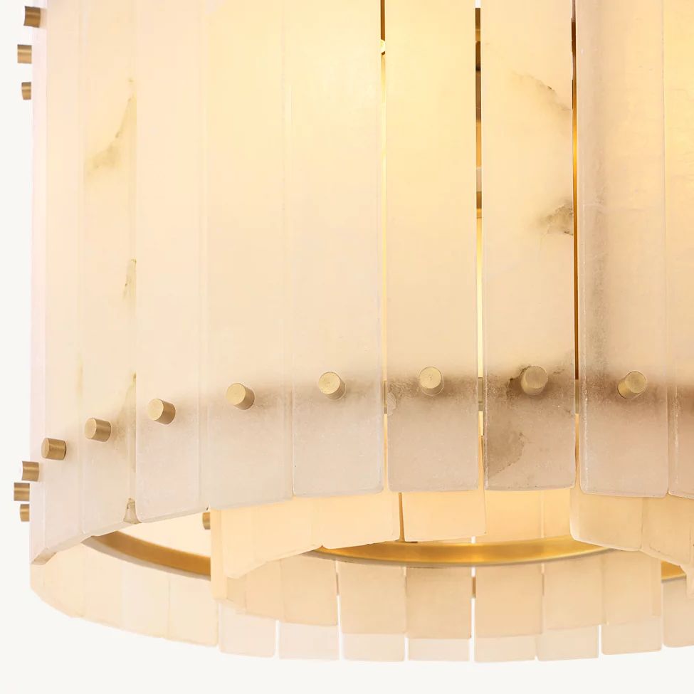 Sanrico Alabaster Round Chandelier 22"